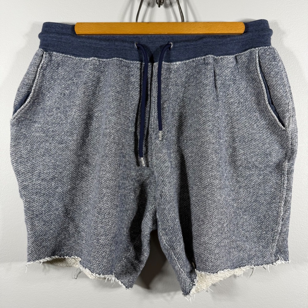 Jack Spade Raw Hem French Terry Knit Sweat Shorts Blue XL
